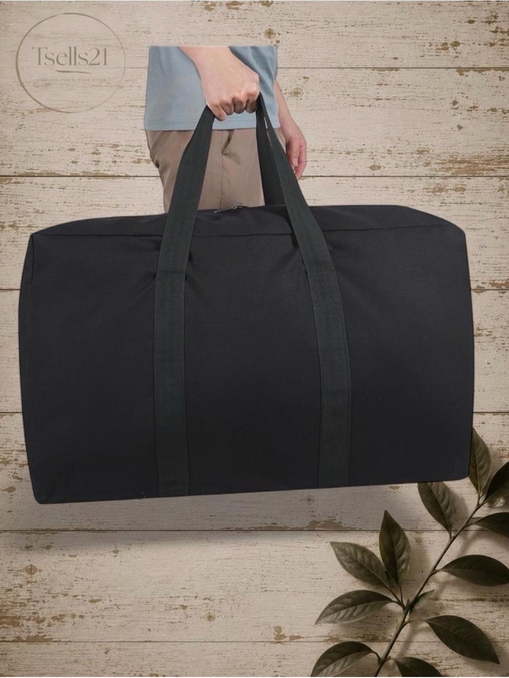 NWT Large Black Duffel Bag / Storage Bag - 26.5”x13”x18”